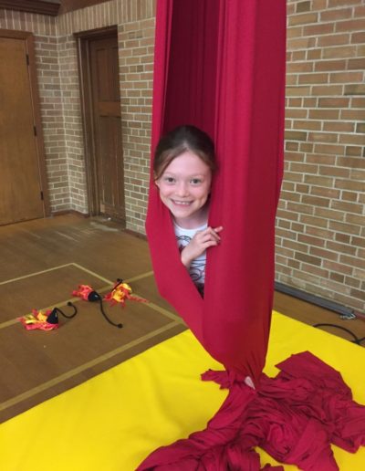 Girl in aerial silks